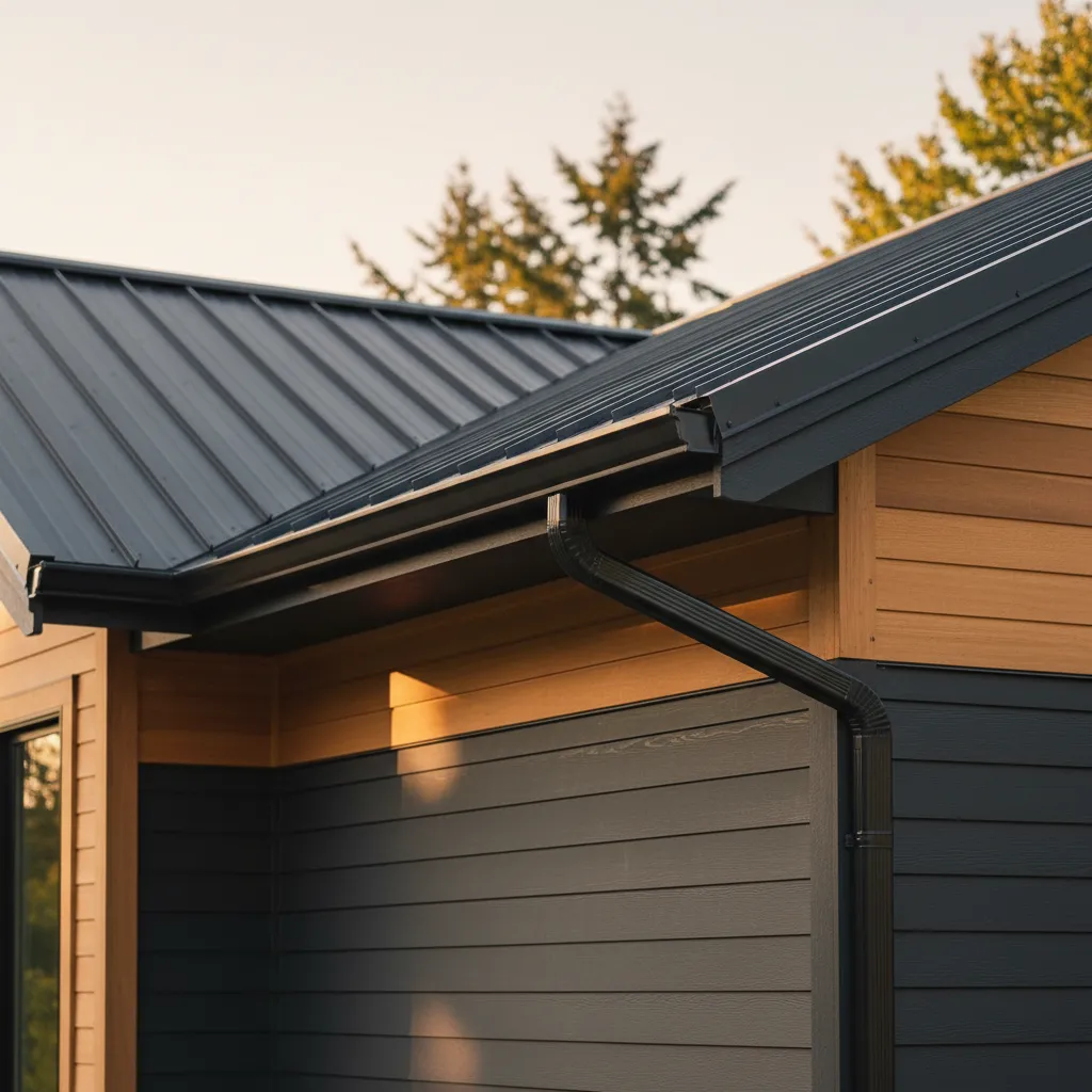 Residential home with new 5-inch seamless gutter installation