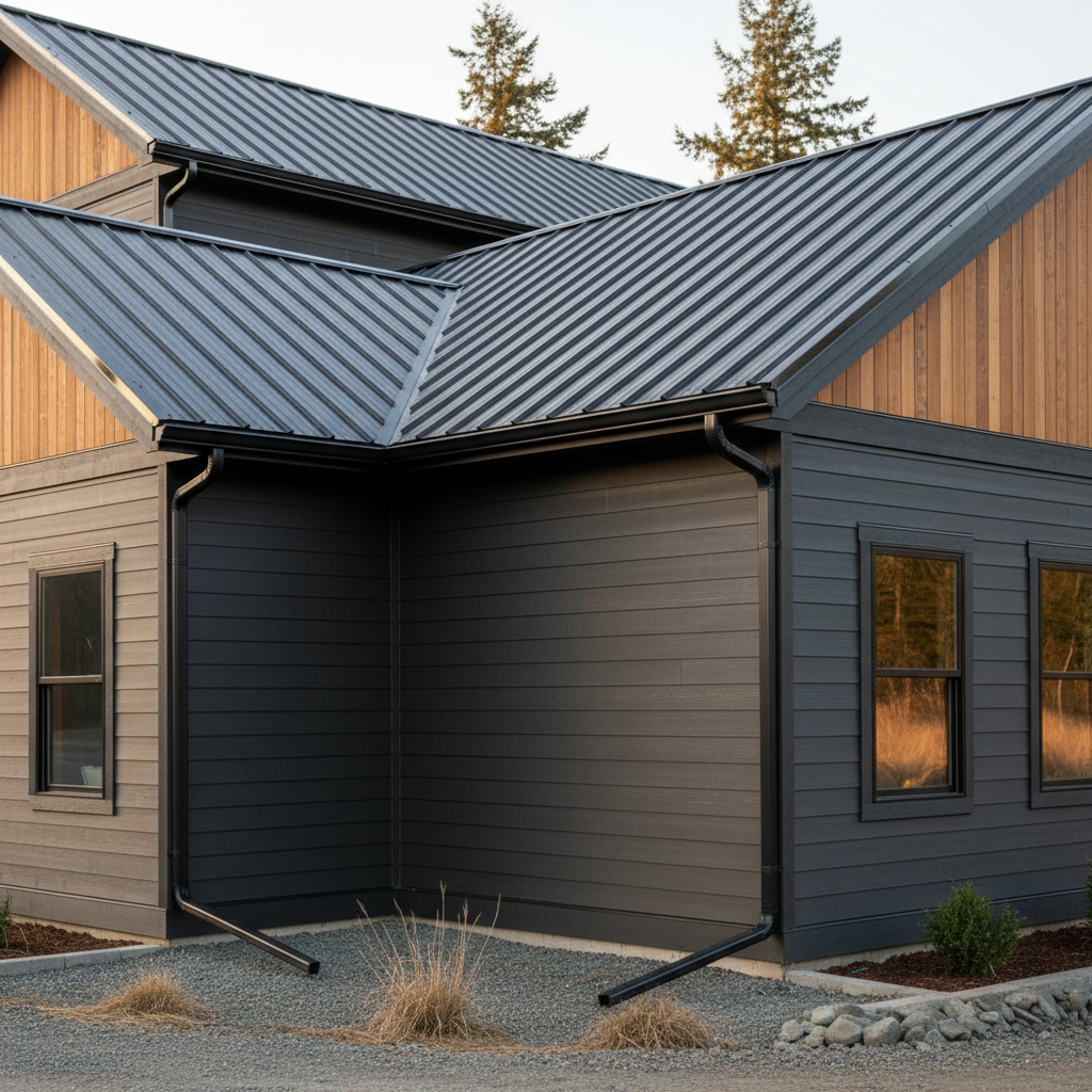 Large commercial building with 6-inch gutter system