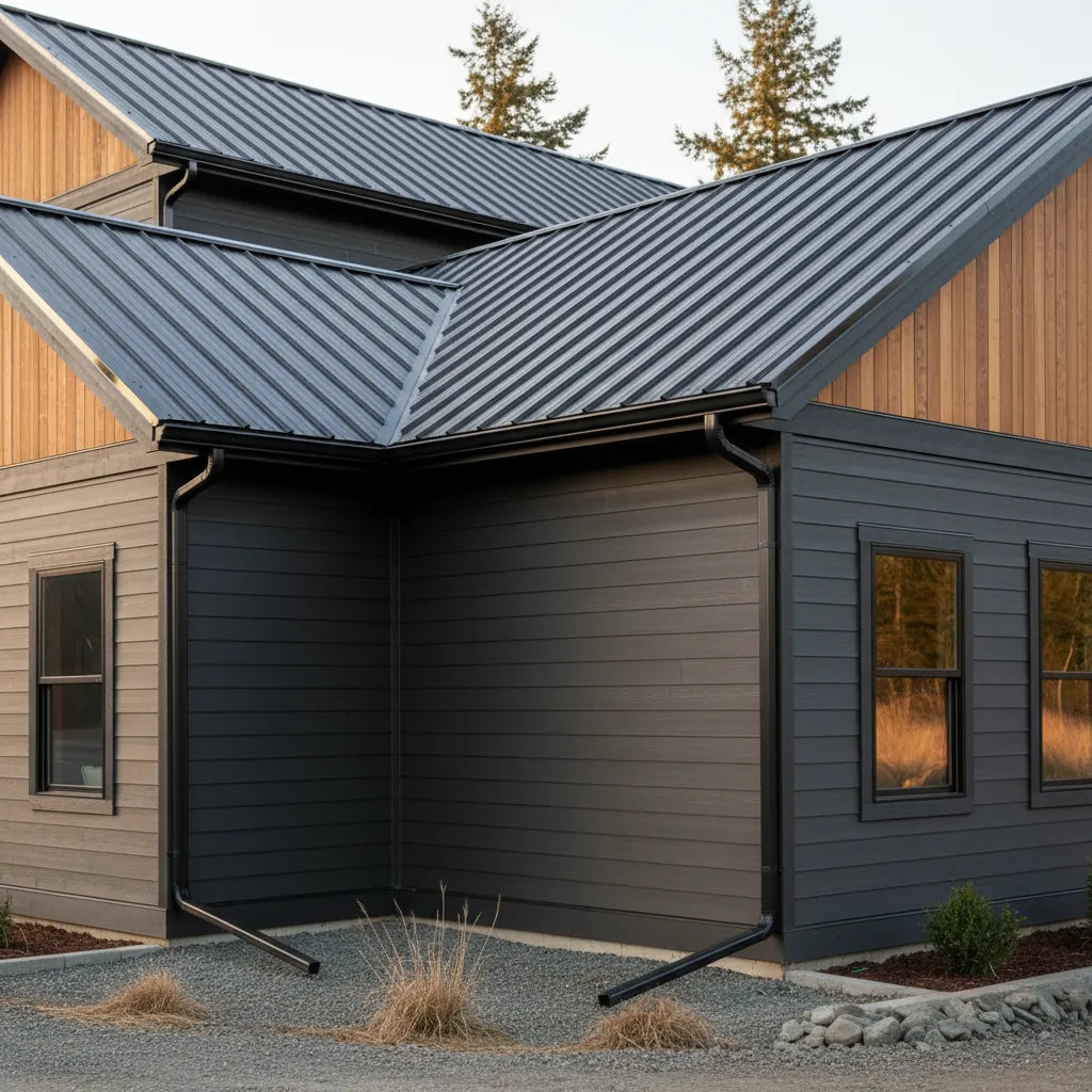 Large commercial building with 6-inch gutter system