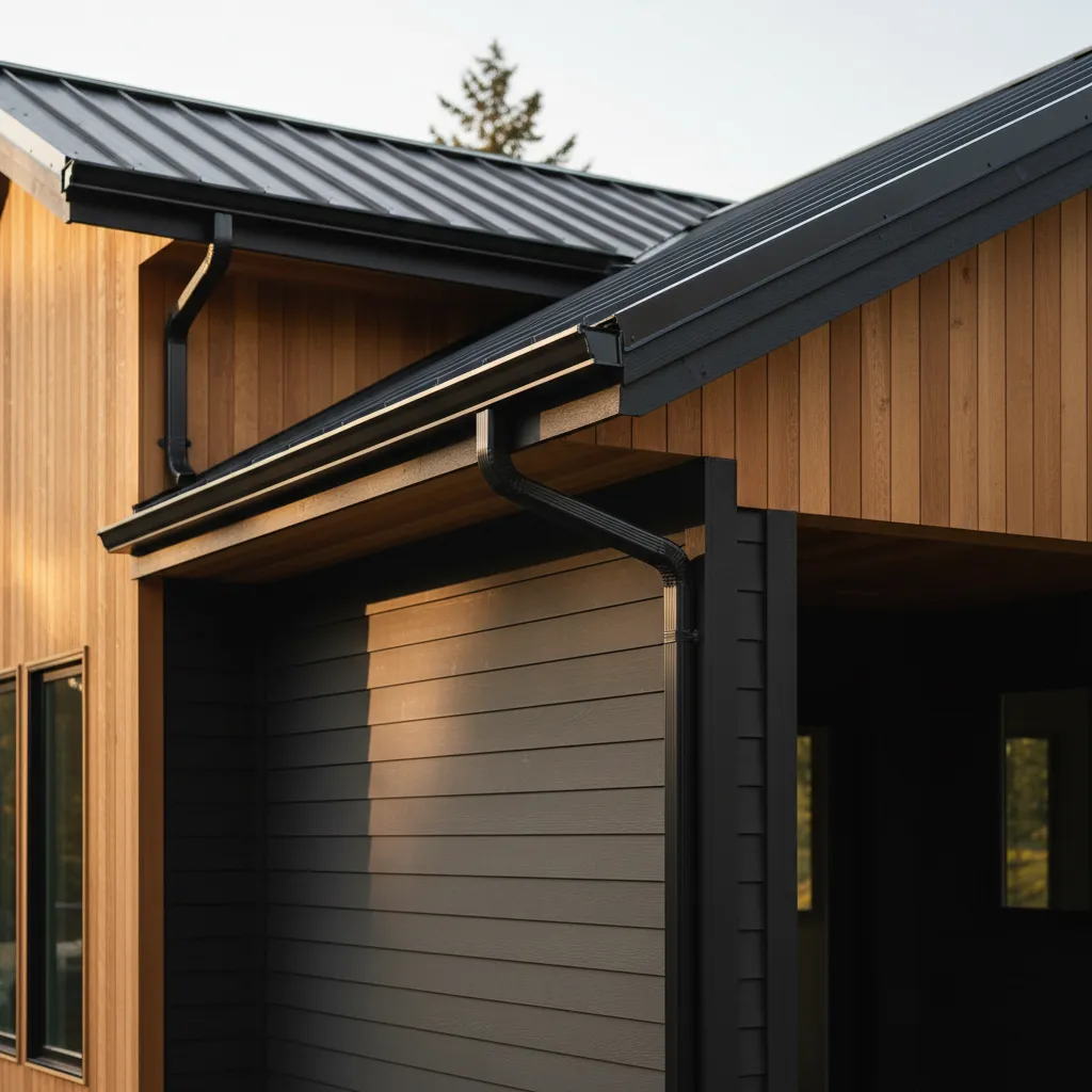 Completed 5-inch gutter system on Peace Region home