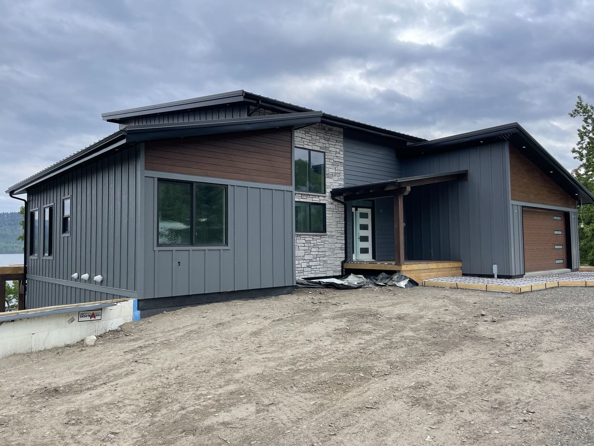 Completed eavestrough project on a residential home near Fort St. John