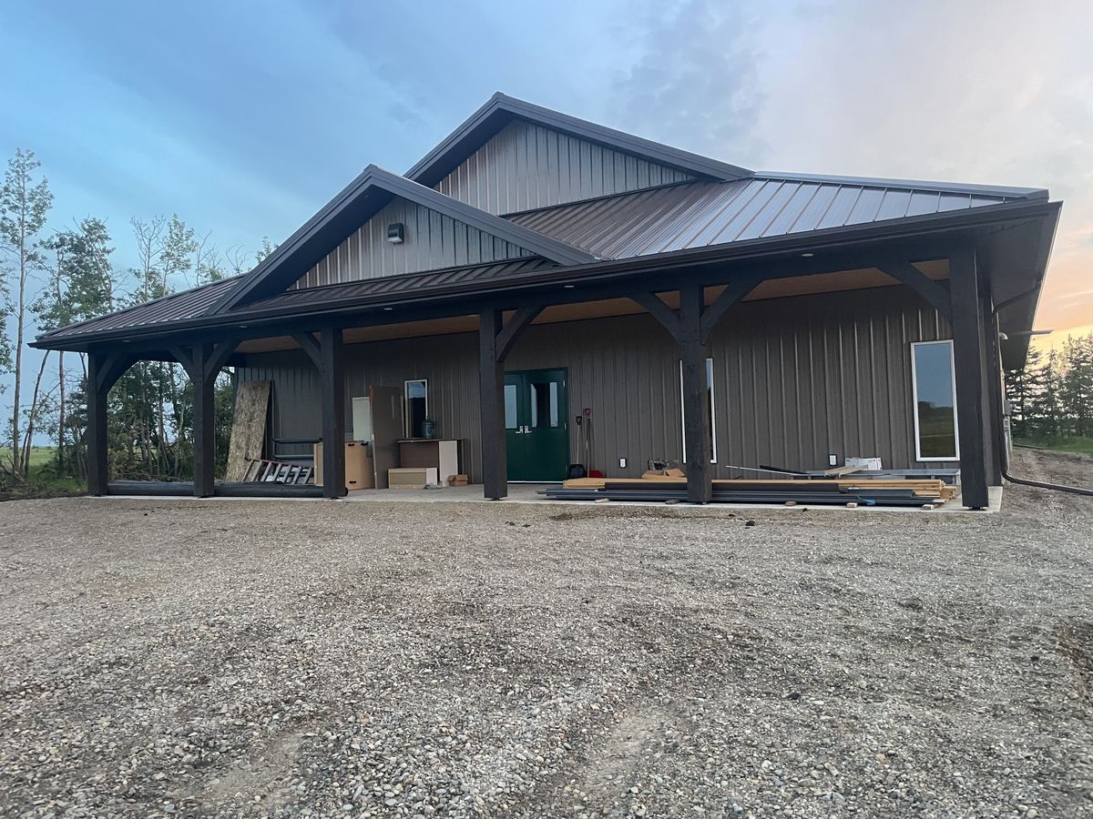 Gutter system installed along roofline of a BC home