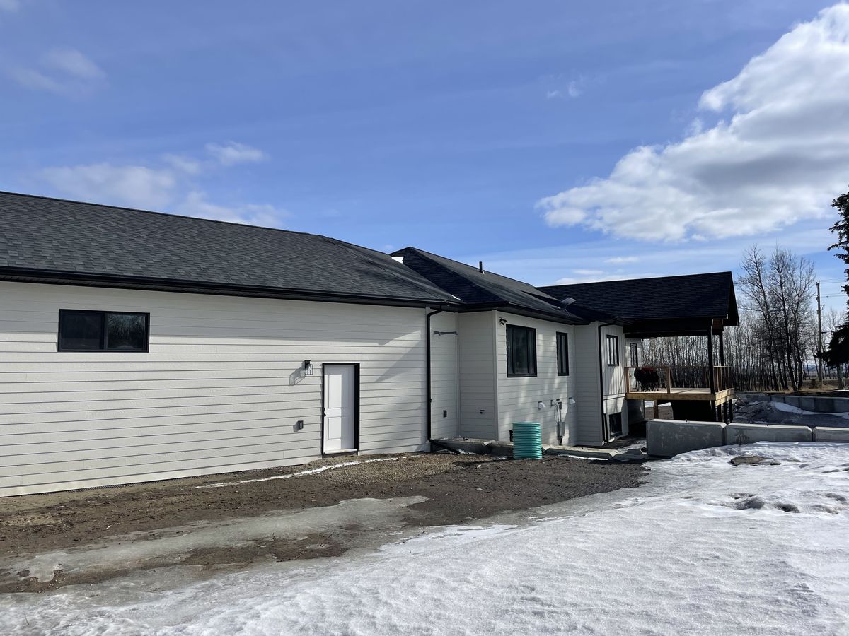 Seamless gutter installation completed on a home in the Peace Region