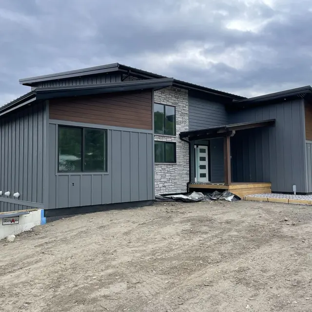 Completed eavestrough project on a residential home near Fort St. John
