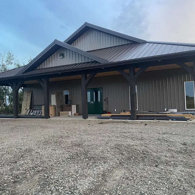 Gutter system installed along roofline of a BC home
