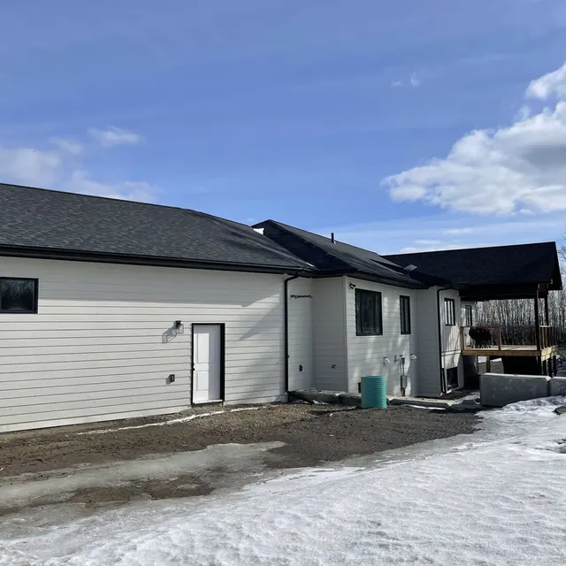 Seamless gutter installation completed on a home in the Peace Region